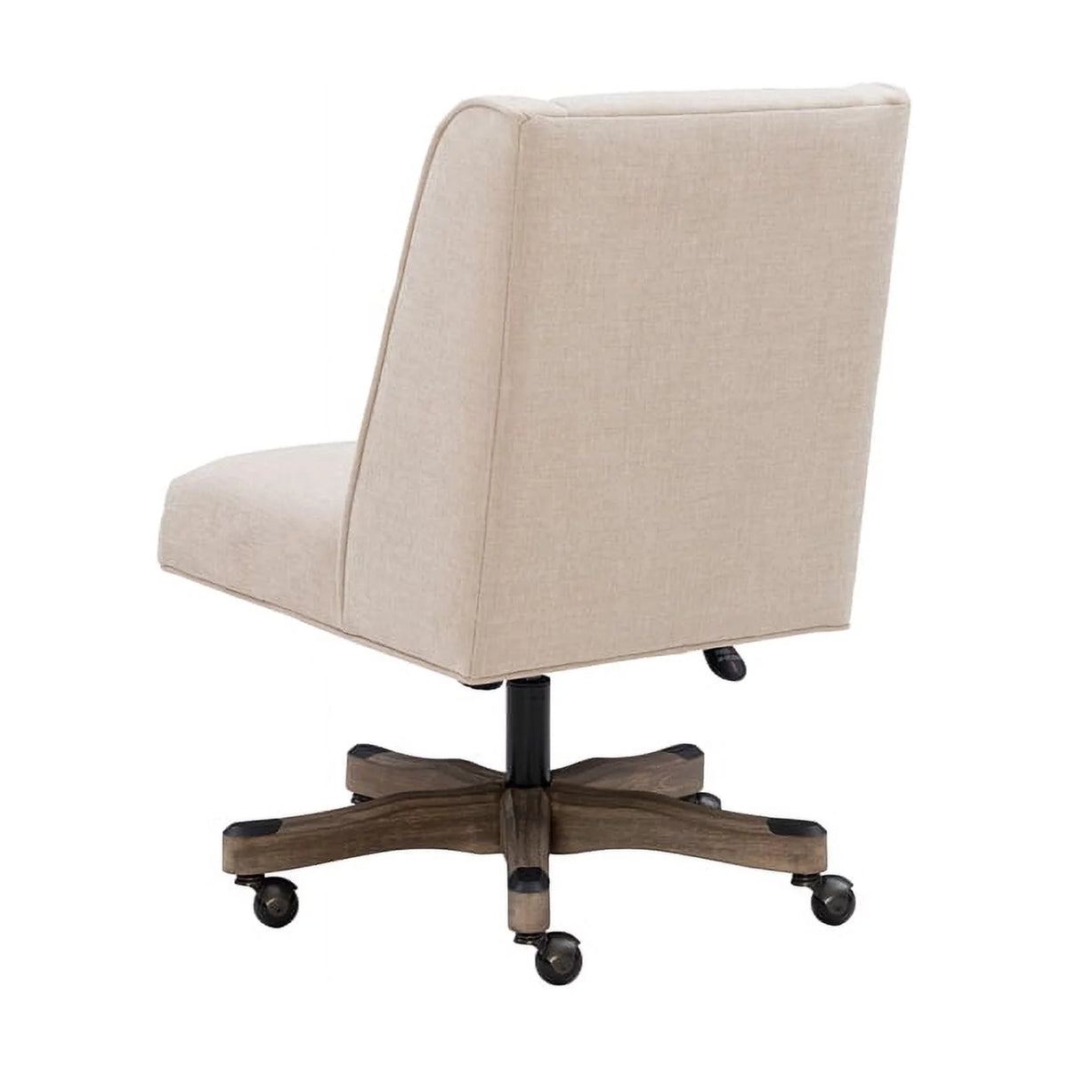 Upholstered Swivel Office Chair in Natural Linen L85639