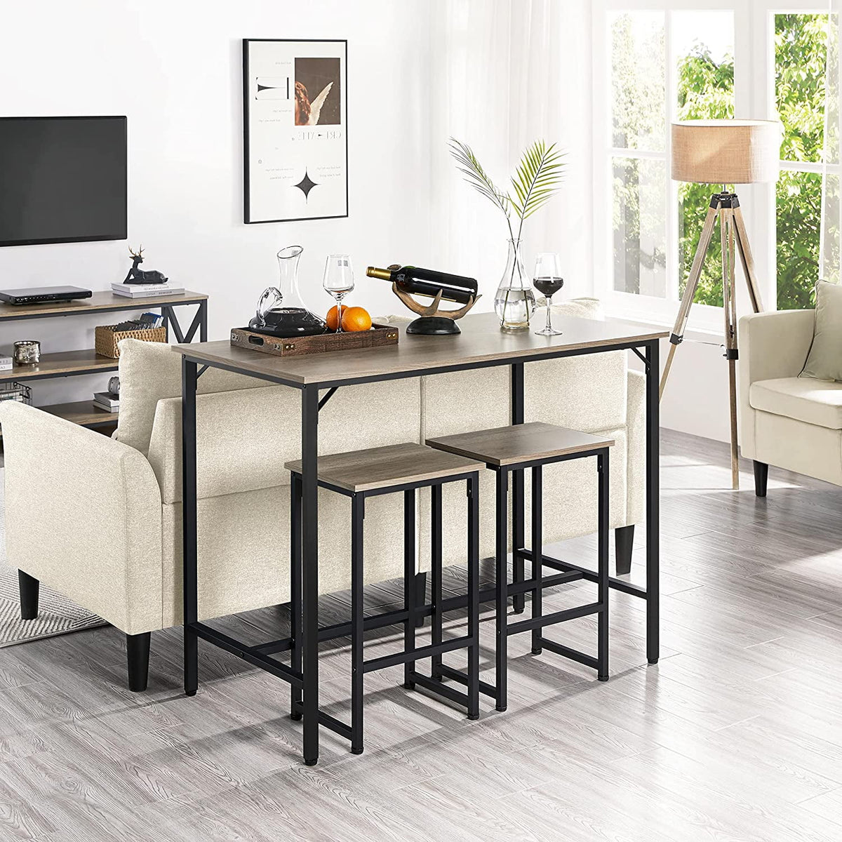 47.5” Counter Height Bar Table Set with Stools Set of 2 R679687