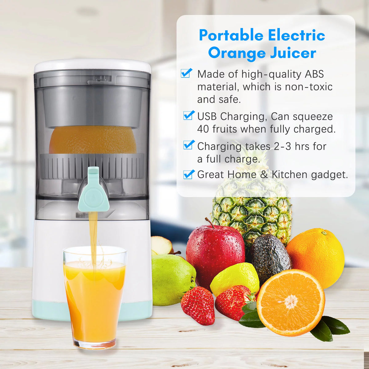 Electric Orange Juice Squeezer Portable Citrus Juicer M14066