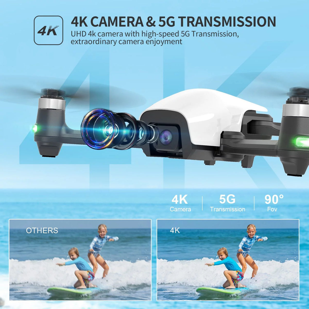 White GPS Drone with 4K Camera D602