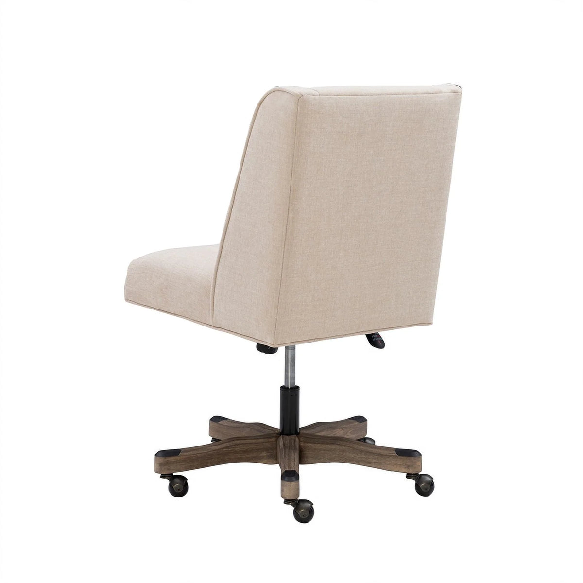 Upholstered Swivel Office Chair in Natural Linen L85639