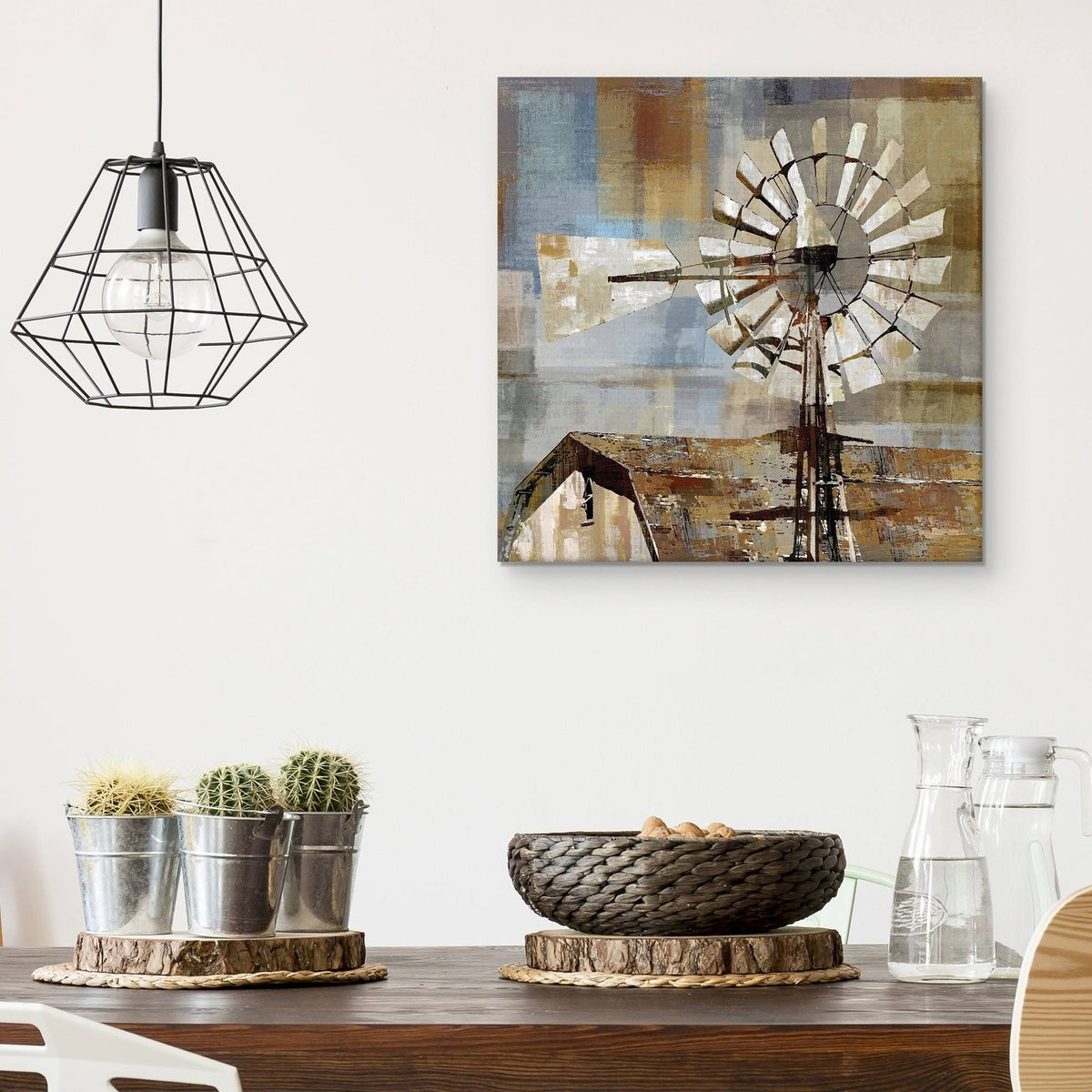 24 inch x 24 inch Windmill Canvas Art M938