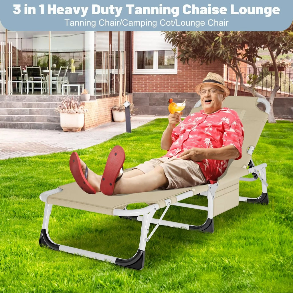 Portable Folding Lounge Chair with Pillow & Cushion F81465