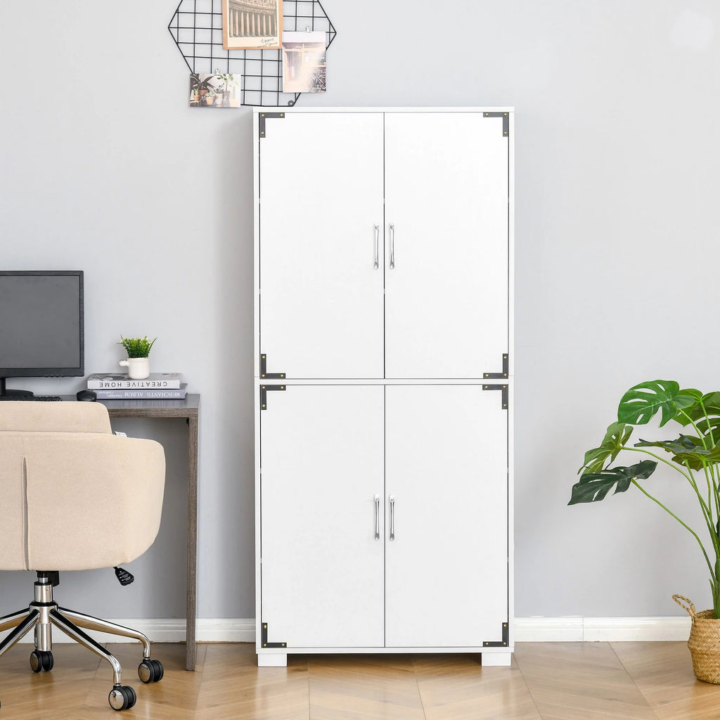White 4-Door Cabinet with Storage Shelves S233