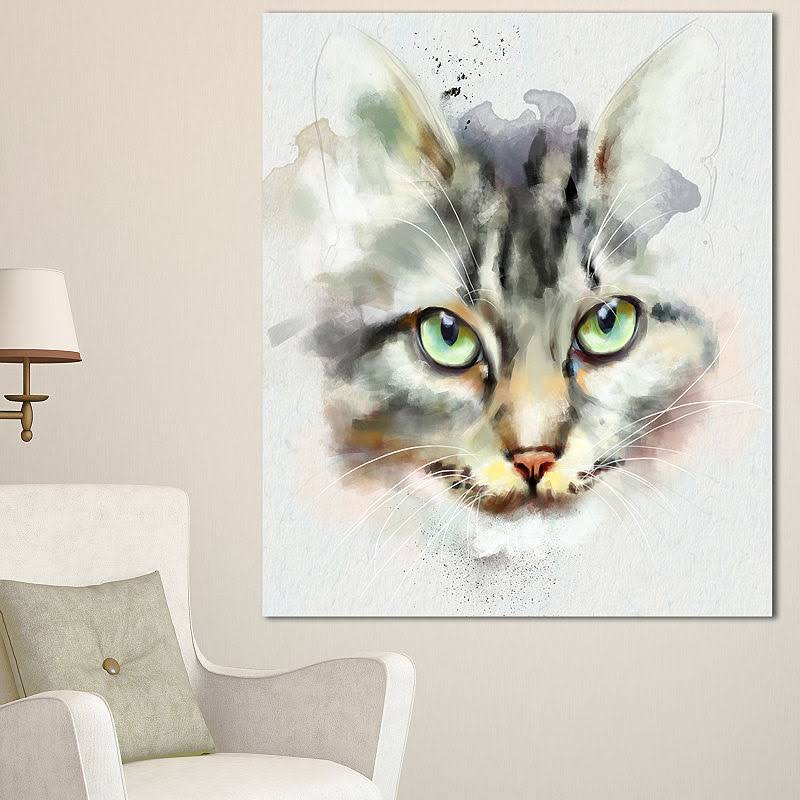 White Wrapped Canvas Painting Print J608