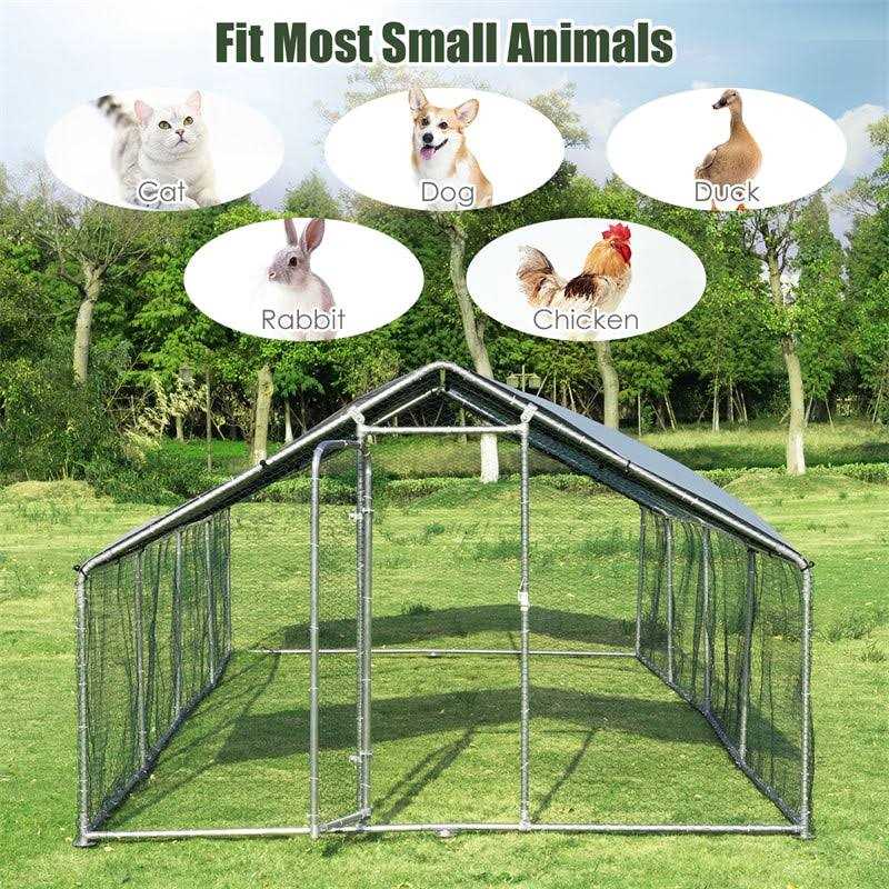 26.2 x 9.5 ft Walk-in Chicken Coop with Roof Cover H304