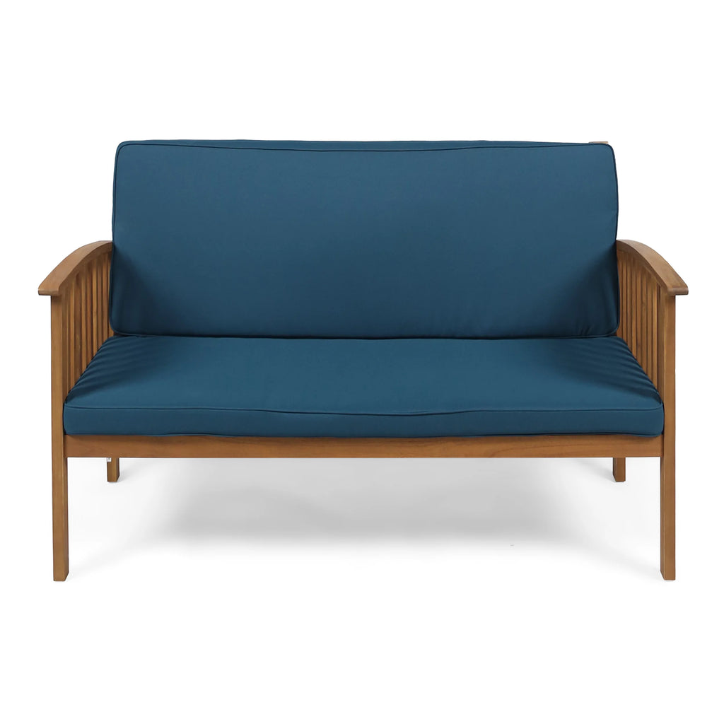 Acacia Wood Loveseat with Cushion K7032
