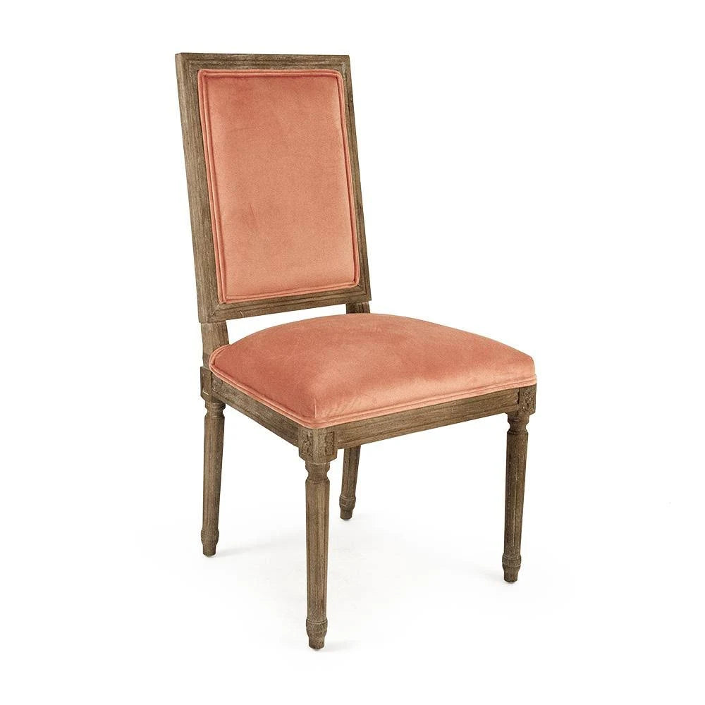 Salmon Velvet Side Chair U7710