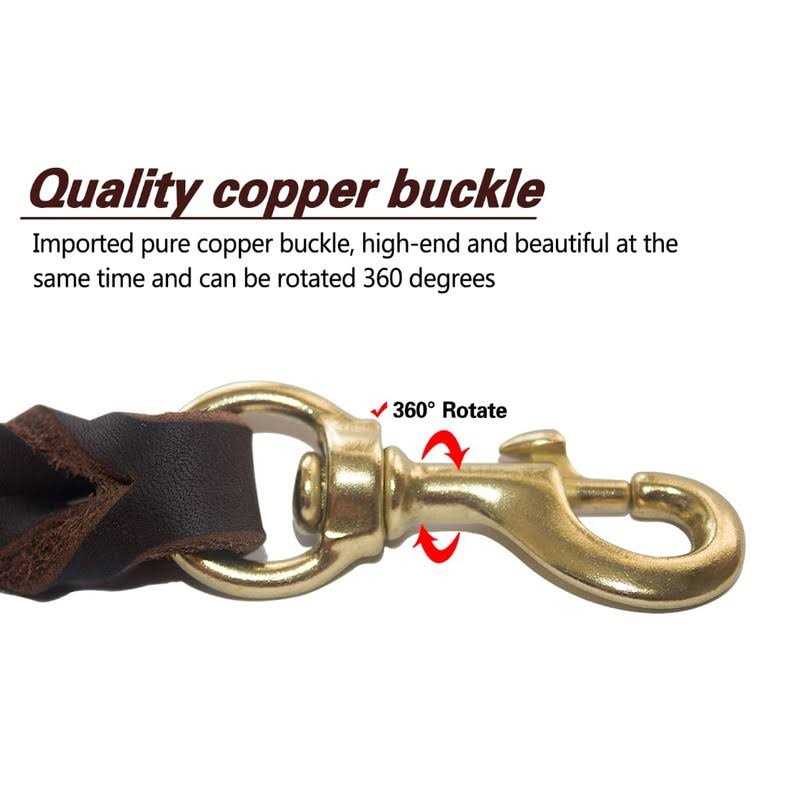6ft Heavy Duty Braided Leather Dog Leash X24813