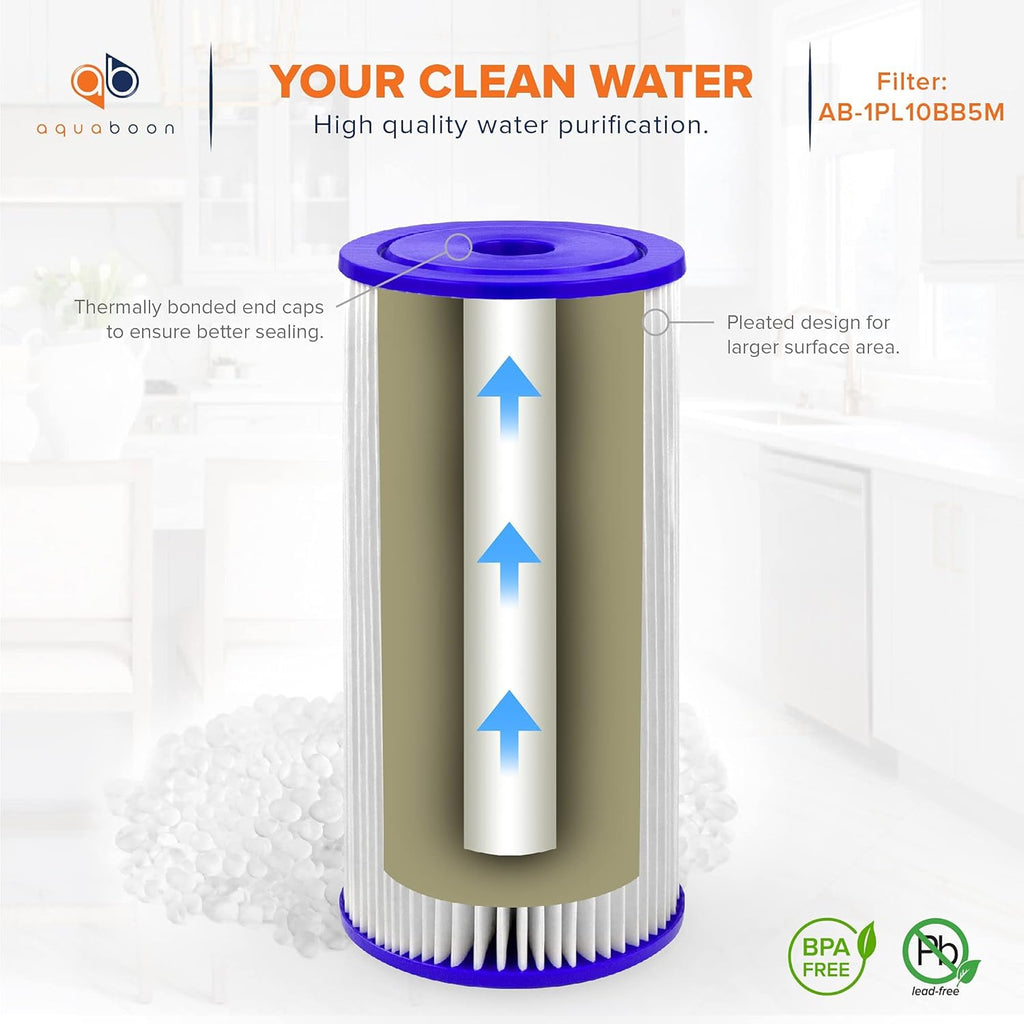 5 Micron 10 Pleated Sediment Water Filter Replacement Cartridge Z96278