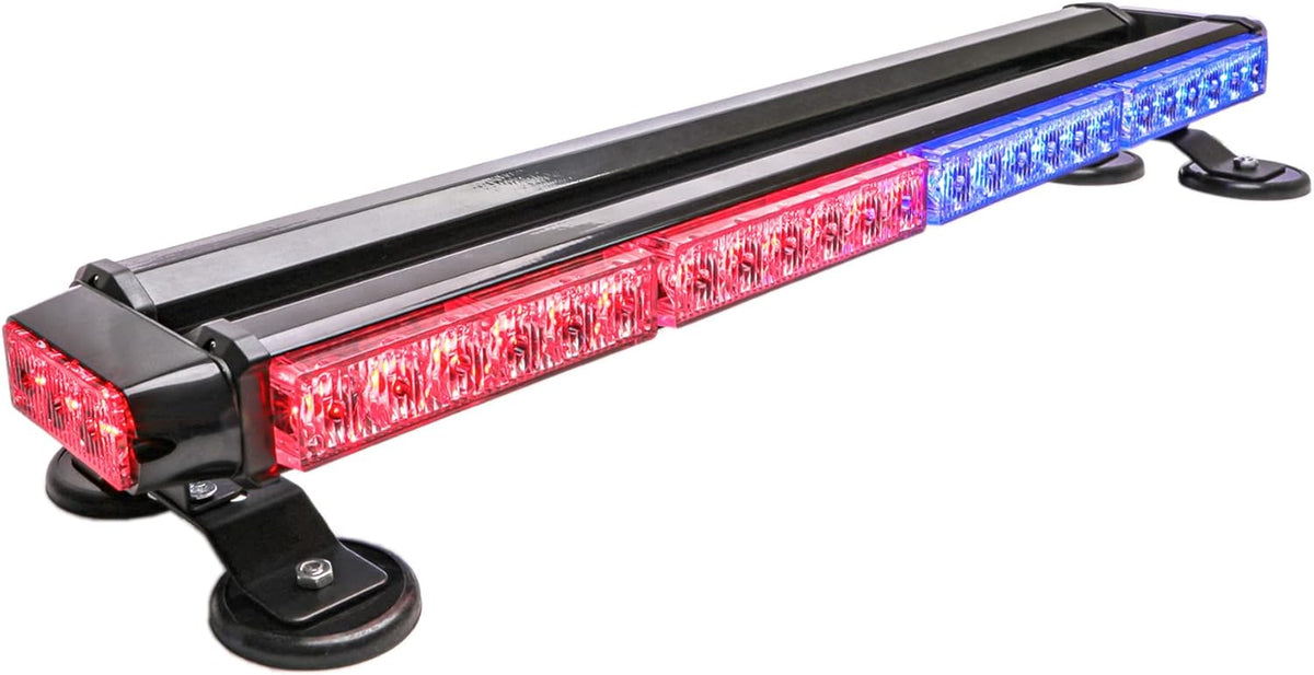 26.5" 54 LED Amber White Amber Emergency Warning Strobe Light with Magnetic Base, Pack of 2 J3069
