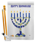 Hanukkah Menorah Winter Decorative Vertical Double Sided Door Hanger J87236