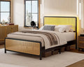 Black Full Size Metal Platform Bed Frame with Headboard V906