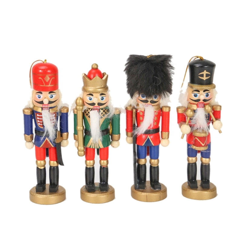 Set of 4 Wood Nutcrackers Soldier Dolls U6114