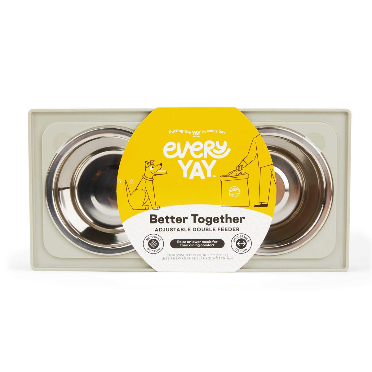 Adjustable Double Diner Dog Bowl V2669