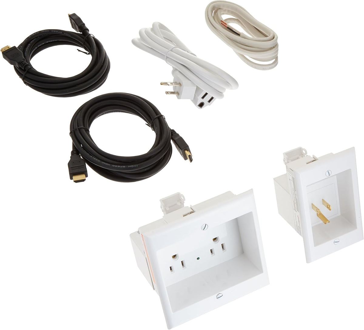 Dual Power Outlet Recessed In-Wall Cable Management System for TV, Pack of 2 Y26592
