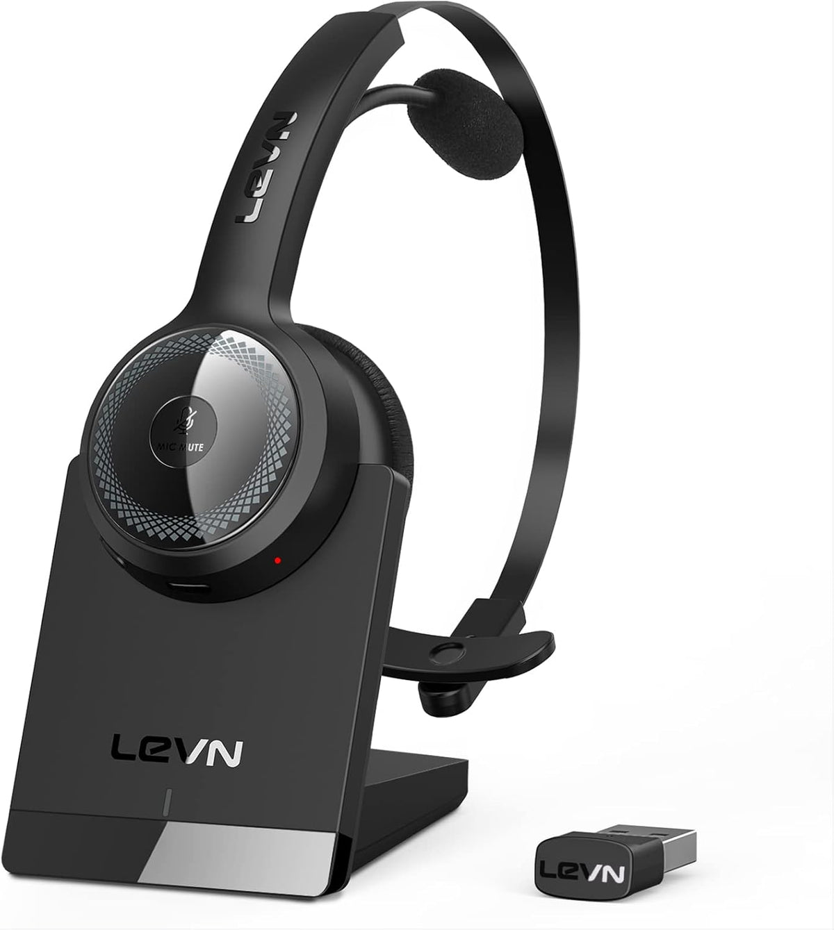 Wireless Bluetooth Headset with Microphone, Noise Cancelling, 35Hrs Bluetooth 5.0 Headphones with USB for PC G437026