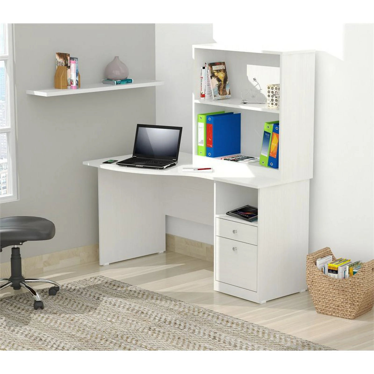 Washed Oak Curved Top Writing Desk N75499