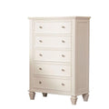 White and Silver 5 Drawer Chest O630737