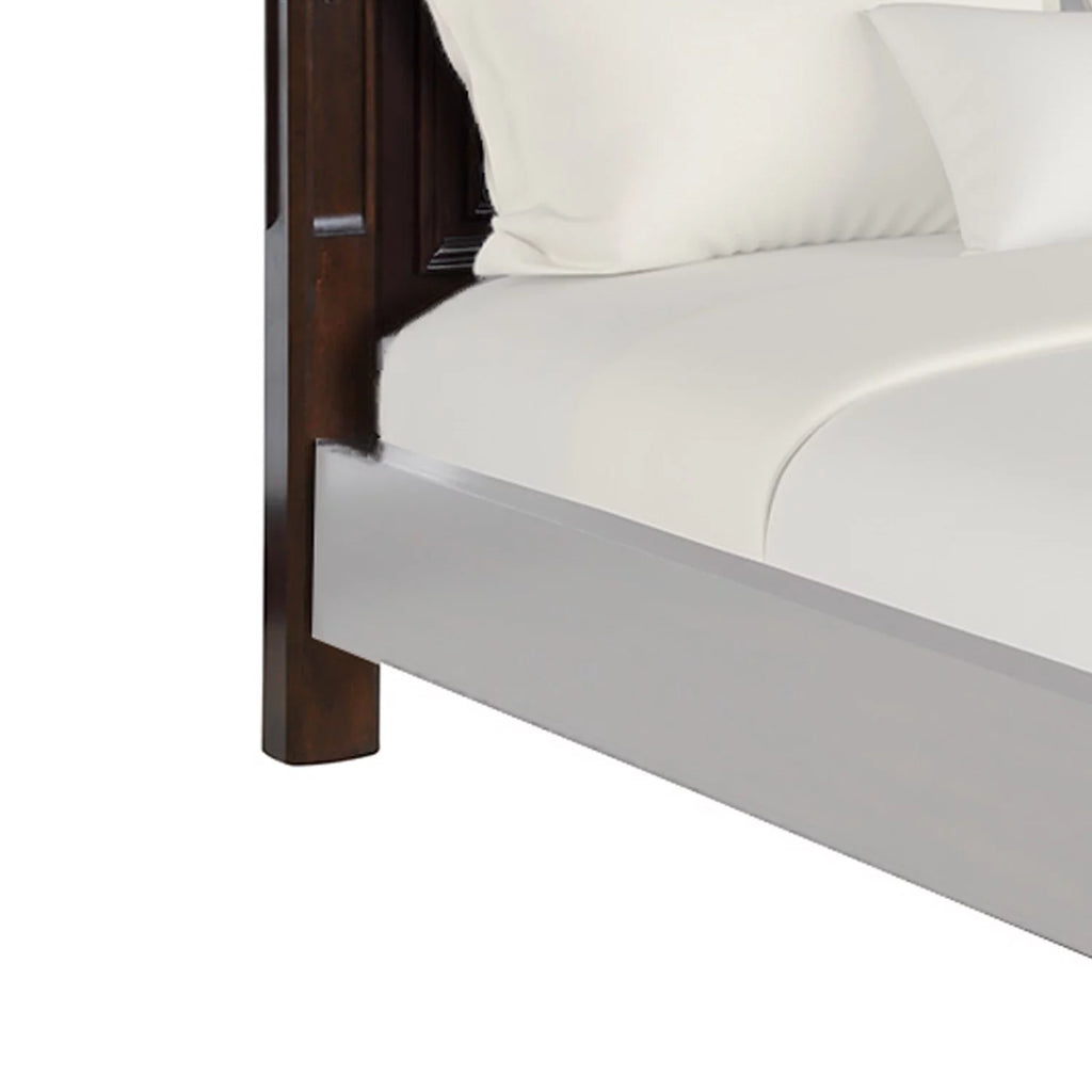 Brown Leatherette Wood Queen Headboard O741926