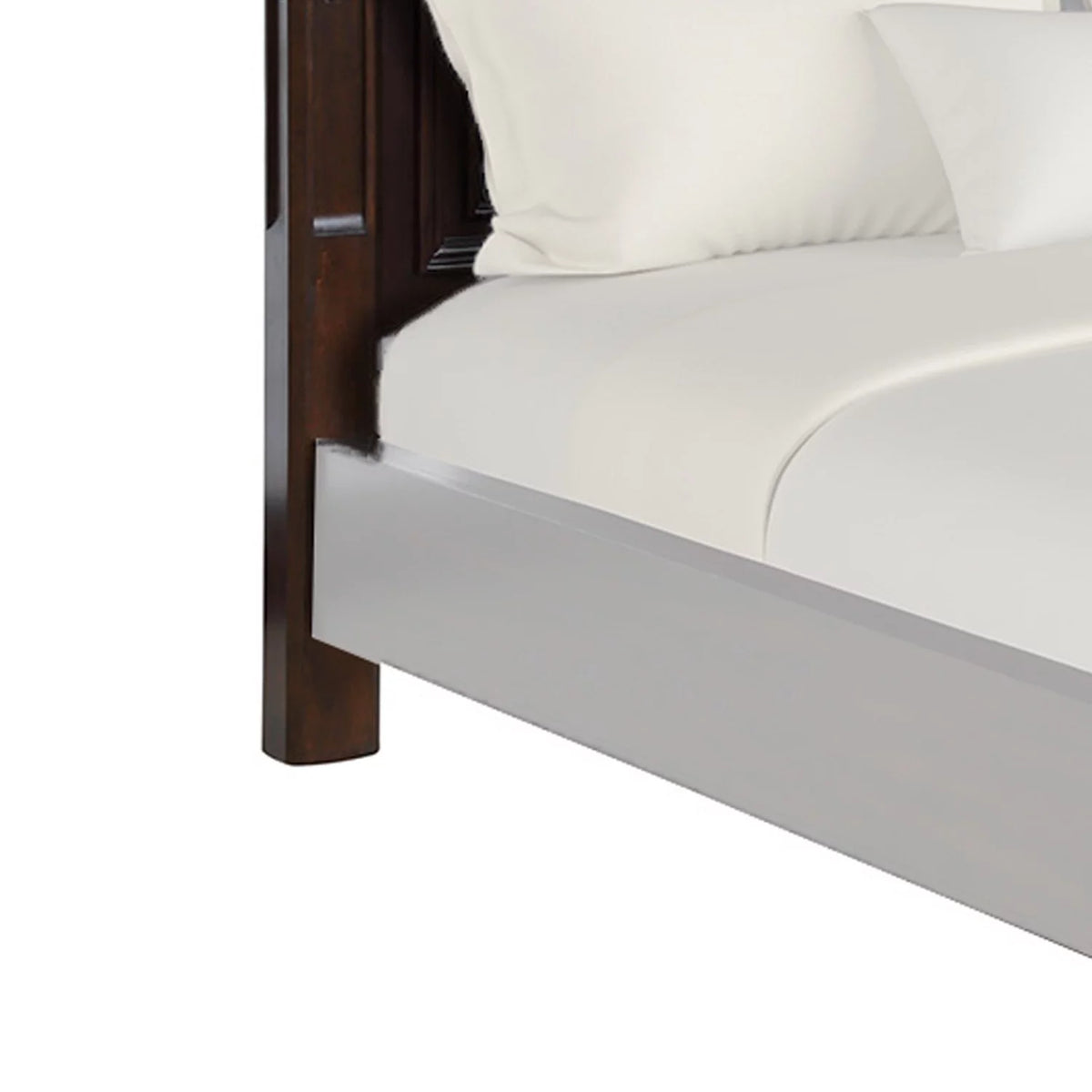 Brown Leatherette Wood Queen Headboard O741926