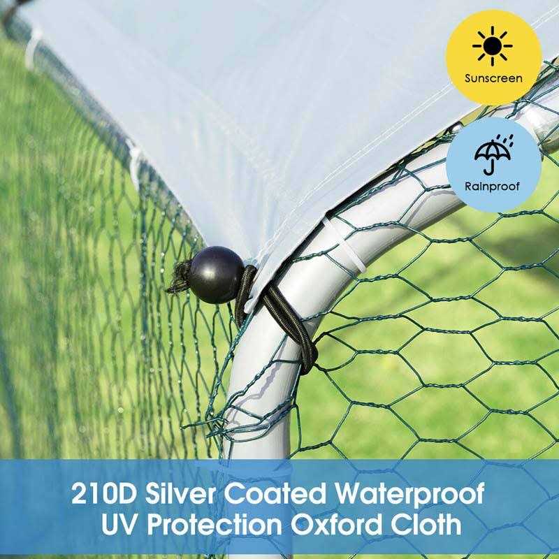 26.2 x 9.5 ft Walk-in Chicken Coop with Roof Cover H304