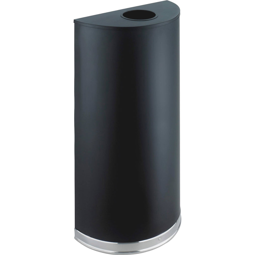 Black 12.5 gal Powder-Coated Steel Trash Can V1828