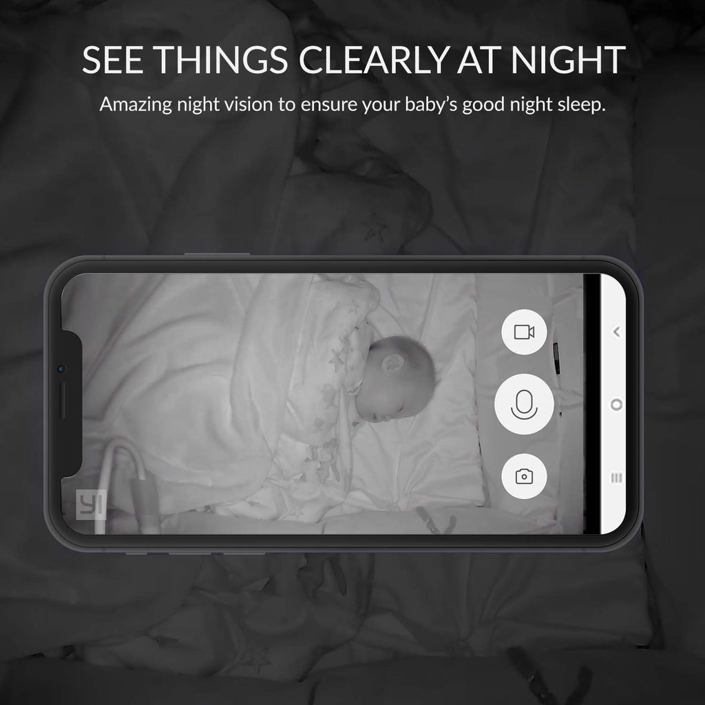 Smart Baby Monitor with Camera and Audio, WiFi HD Video, Night Vision, 360° Speaker, Room Temperature & Humidity Sensors E73576