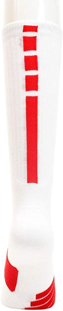 White/University Red Basketball Crew Socks W42497