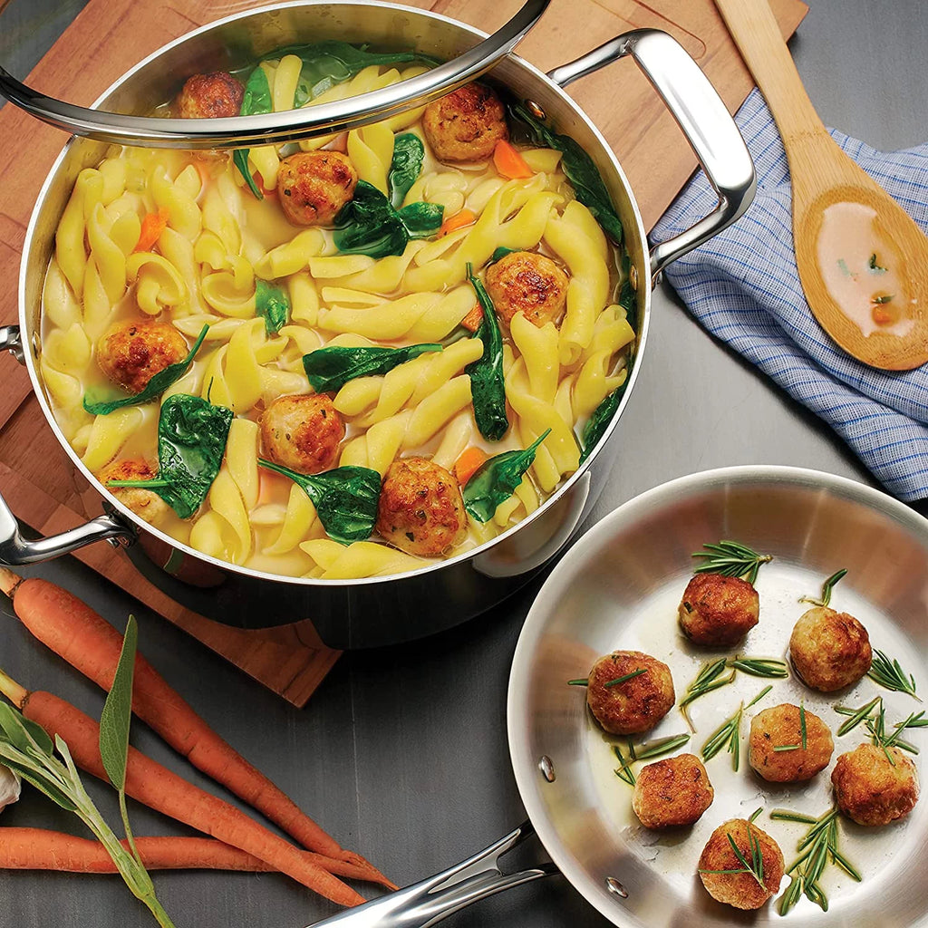 Stainless Steel Tri-Ply Clad 12-Piece Cookware Set Q411