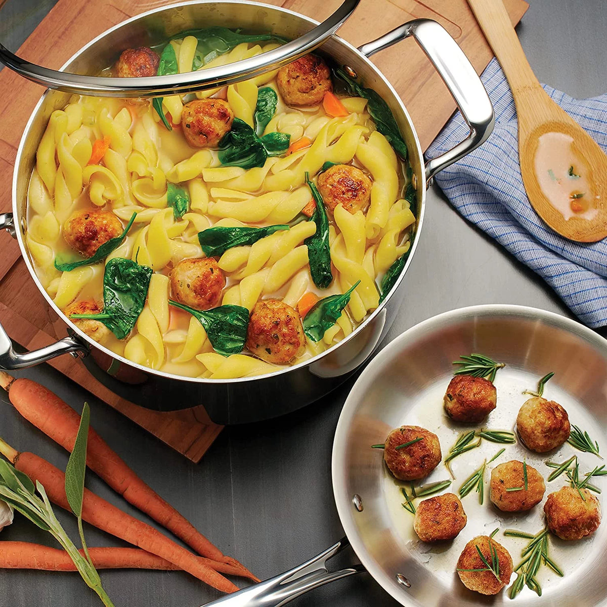 Stainless Steel Tri-Ply Clad 12-Piece Cookware Set Q411