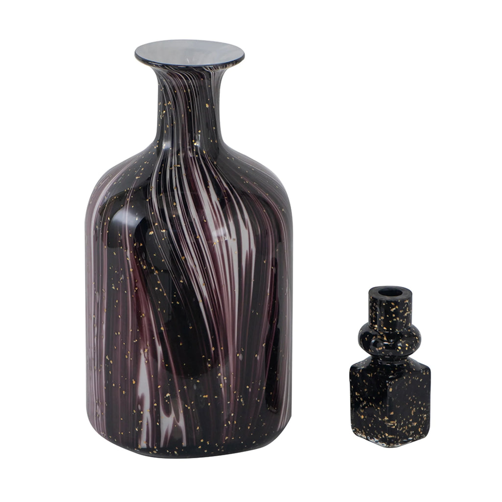 Wavy Glass Bottle with Stopper P3263