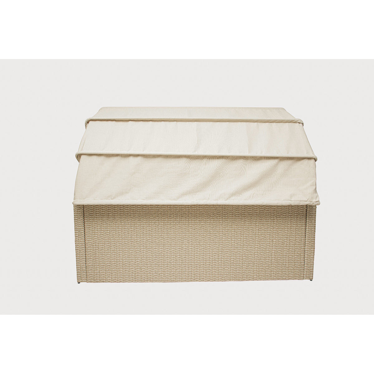 Outdoor Wicker Patio Sofa with Canopy & Ottoman Set B662