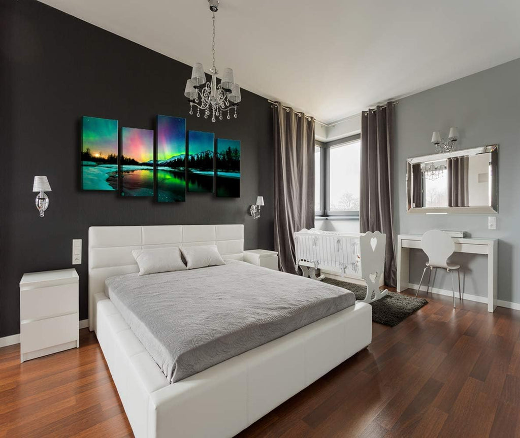 5 Pieces Stretched and Framed Canvas Wall Art Painting N459