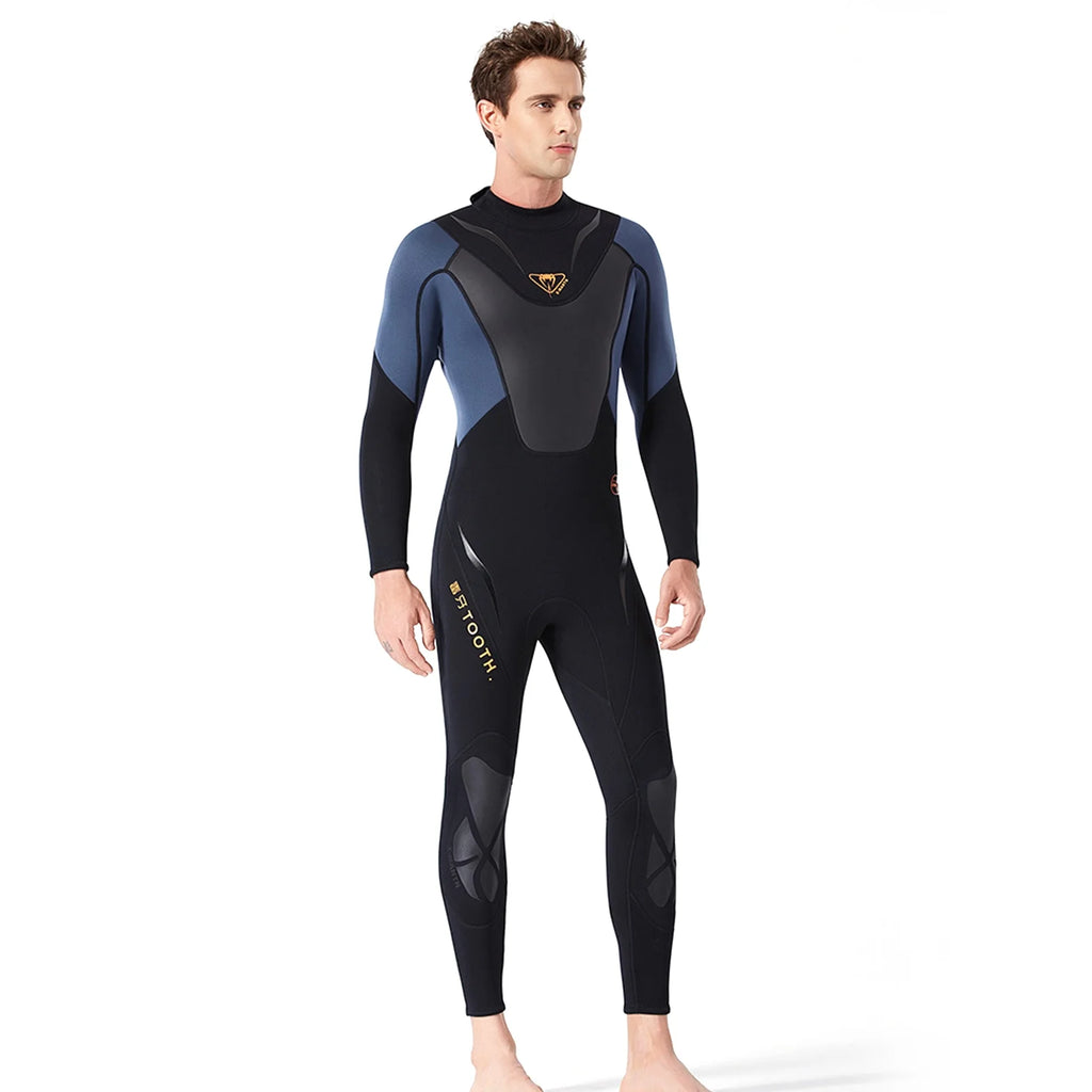 Men 3mm Neoprene Full-body Wetsuit with Back Zipper C33406