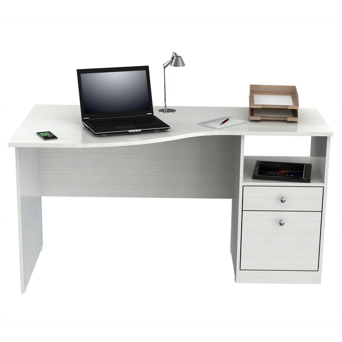 Washed Oak Curved Top Writing Desk N75499