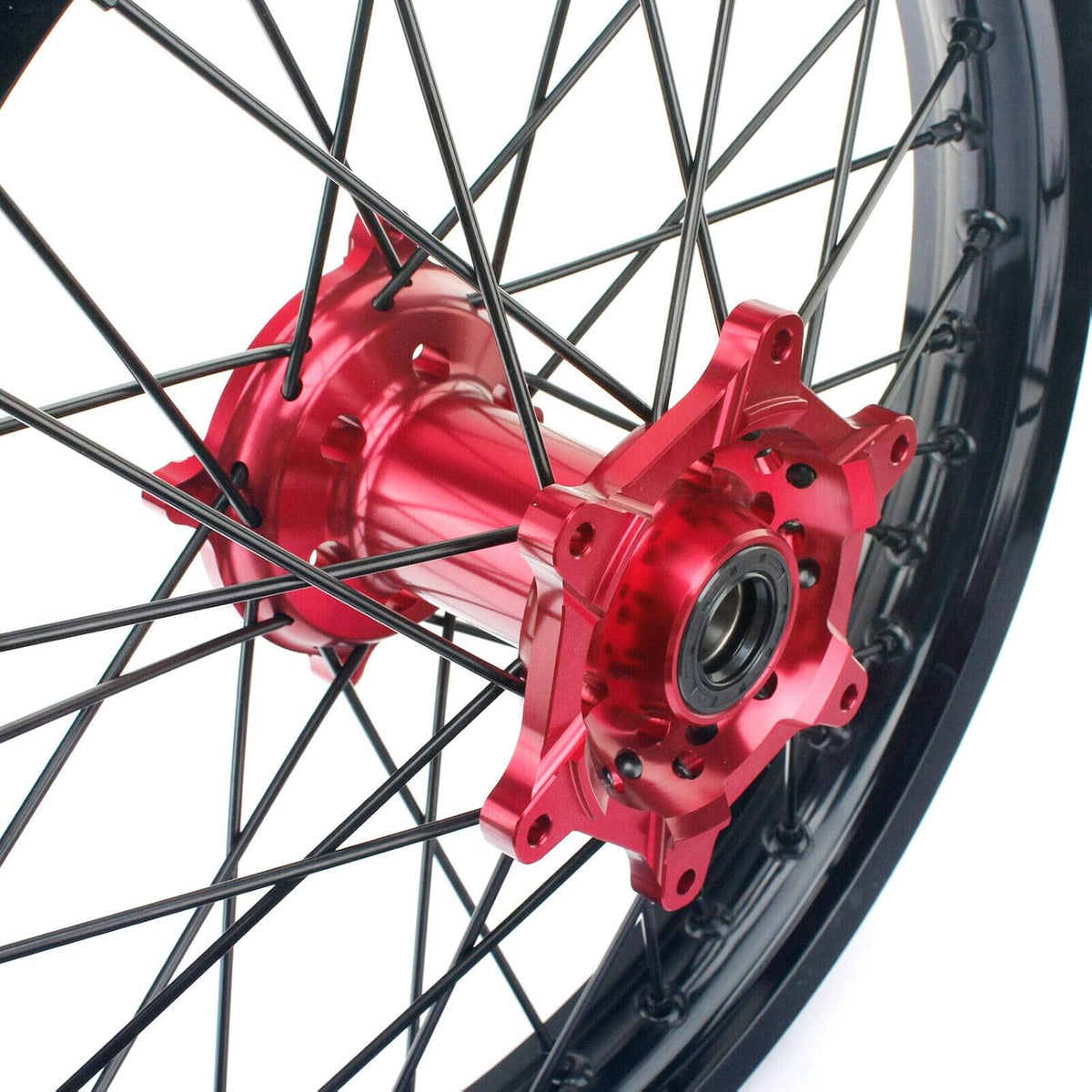 Front 21" Rear 18" Wheel Complete Set Red Hubs Rims Spokes Y570267