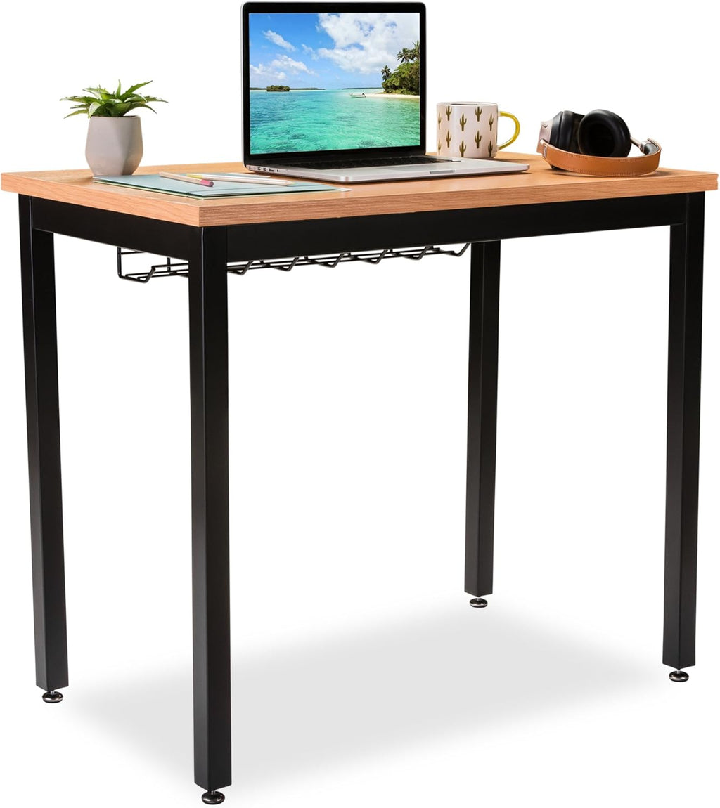 Small Computer Desk with Cable Management Tray, 36in Length W6058