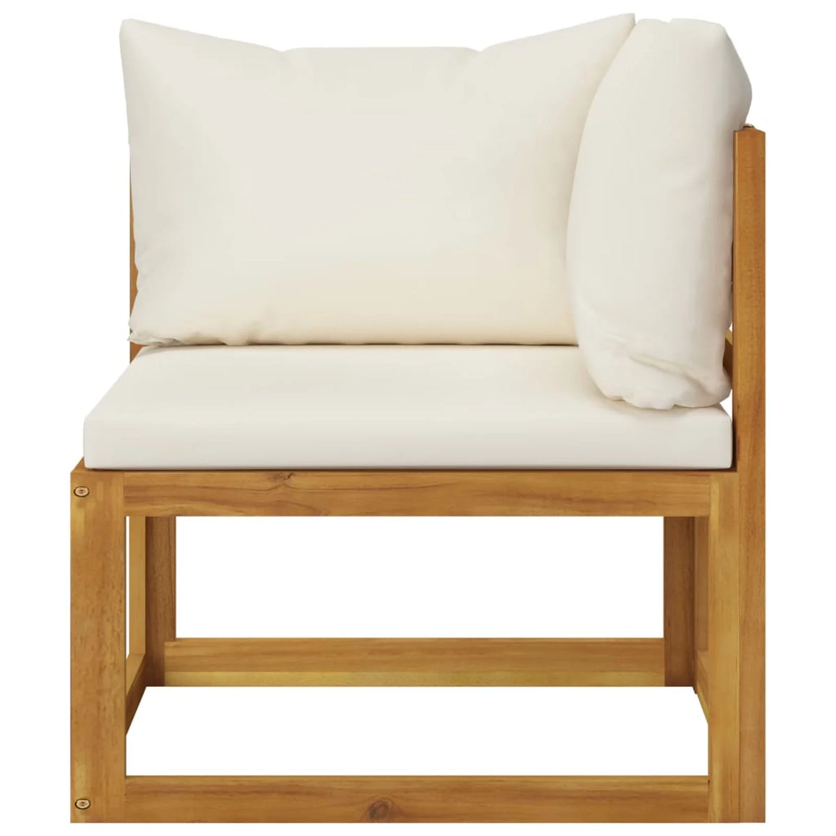7 Piece Acacia Wood Patio Lounge Set with Cream Cushions W603954