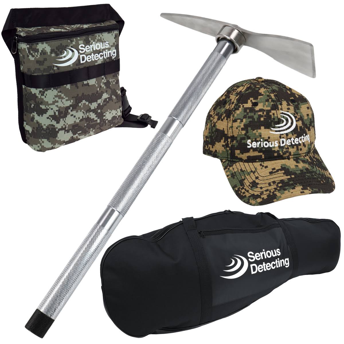 Metal Detector Bundle with Coil Pack, Shovel, Carry Bag A91923