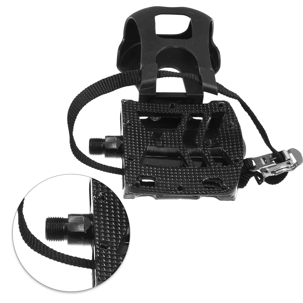 Bicycle Pedals 9/16'' Spindle with Toe Clips Black B117
