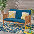 Acacia Wood Loveseat with Cushion K7032