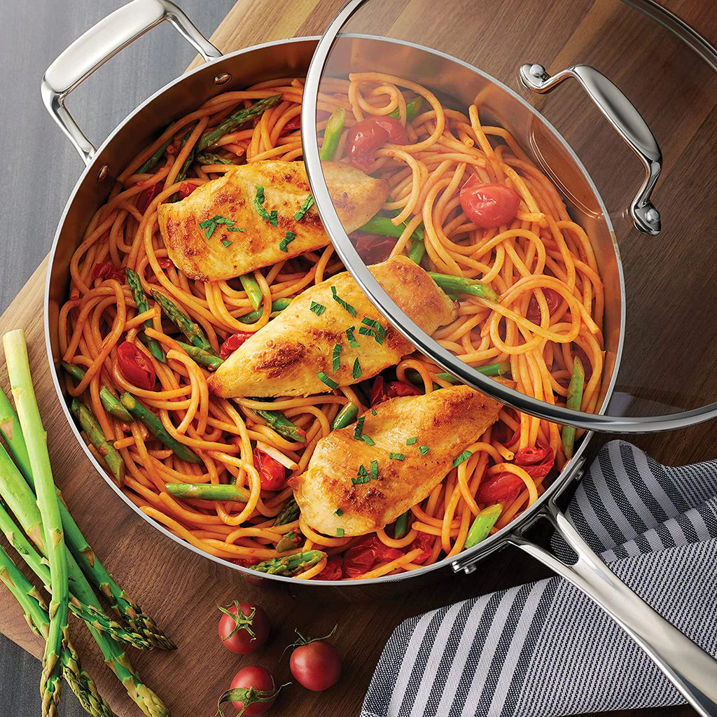 Stainless Steel Tri-Ply Clad 12-Piece Cookware Set Q411