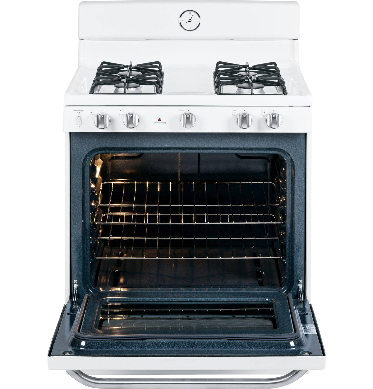 White Freestanding Gas Range with Broiler Drawer Y9869