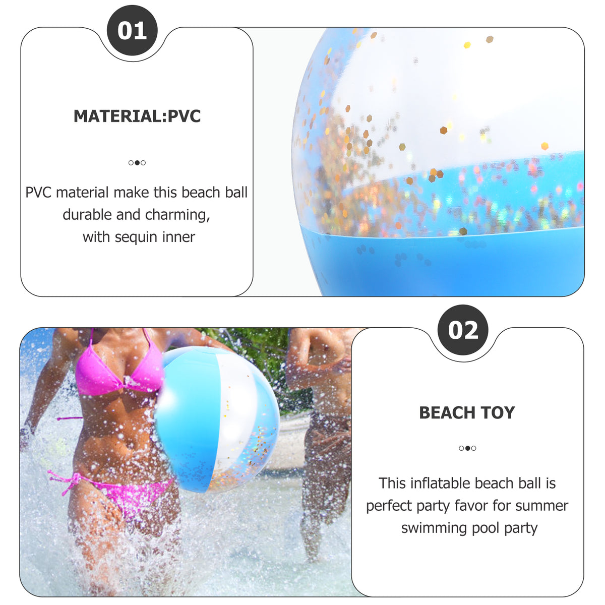 Sequin Inflatable Beach Balls M926959