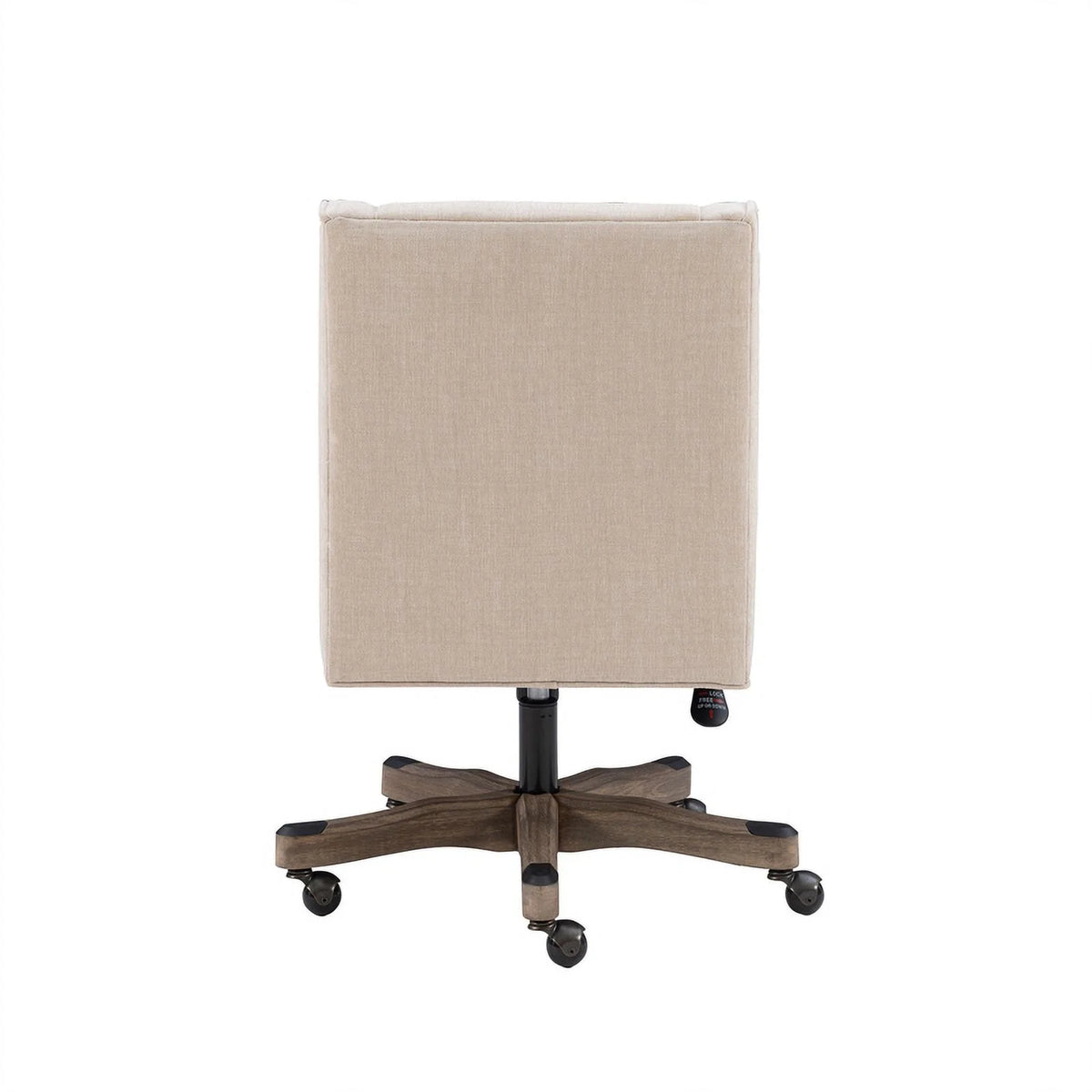 Upholstered Swivel Office Chair in Natural Linen L85639