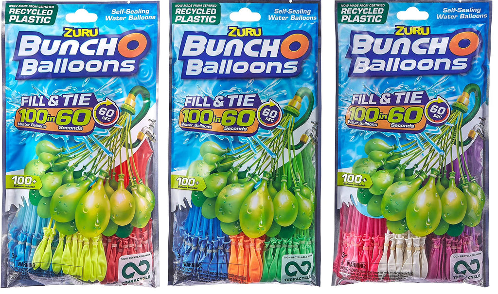 100 Self-Sealing Water Balloons 3 Pack T575896