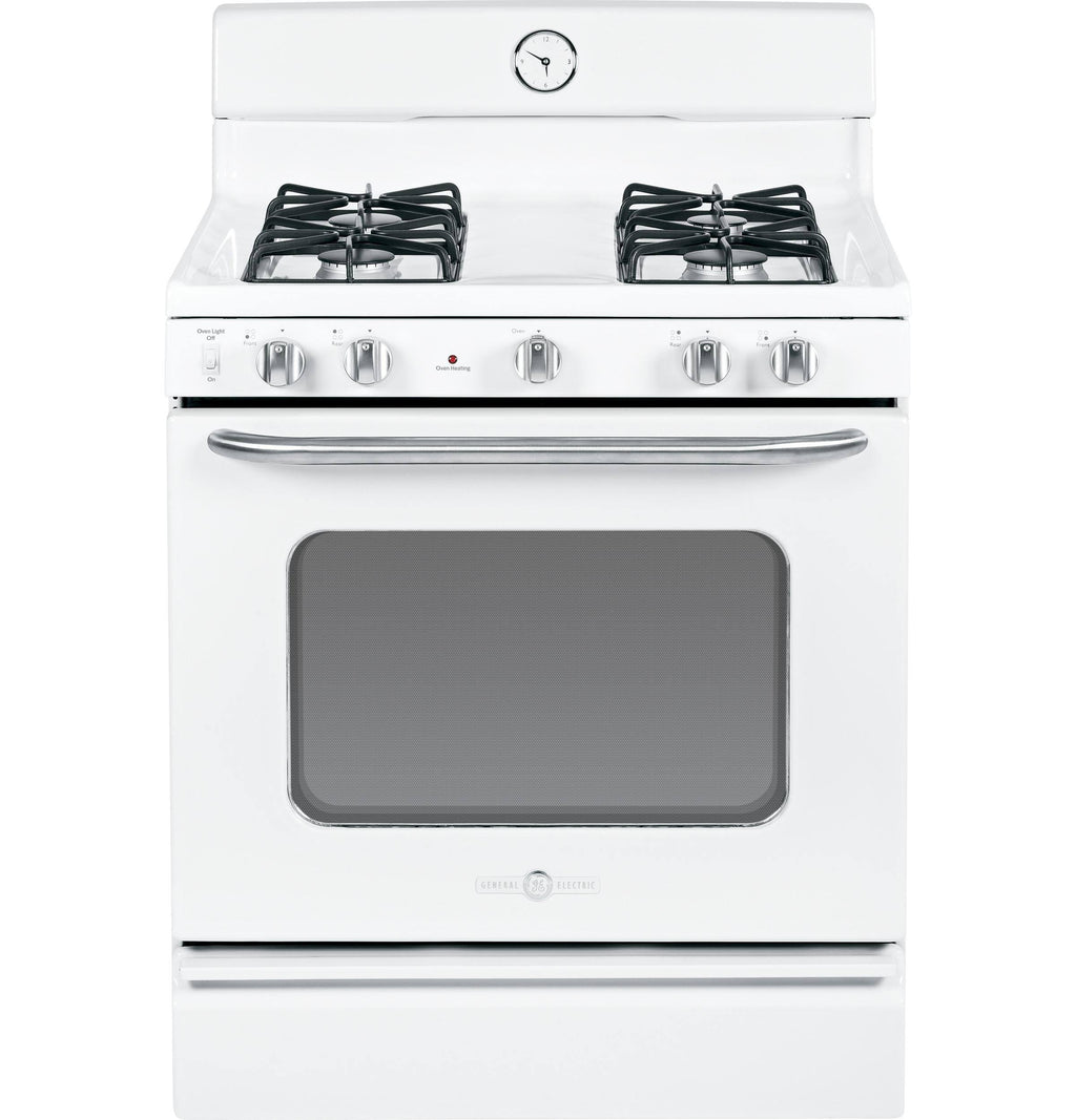 White Freestanding Gas Range with Broiler Drawer Y9869