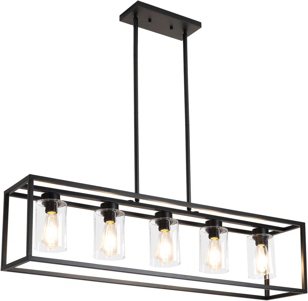 Black 4 Lights Cage Chandelier V8584