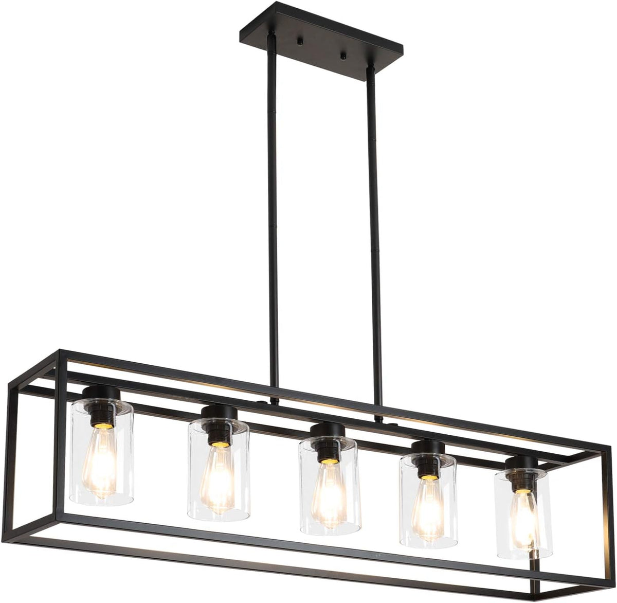 Black 4 Lights Cage Chandelier V8584